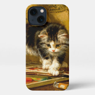 Etui iPhone 13 Kitten avec peinture et brosses