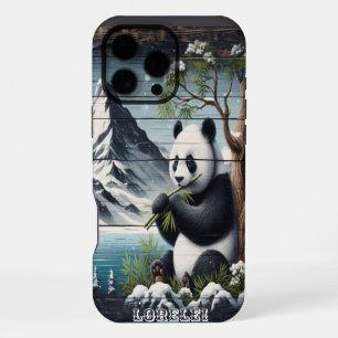 Coque iPhone 16 Pro Max La tache isolée de Panda : Contentement du bambou