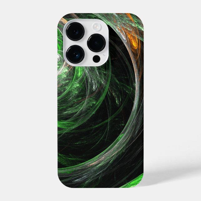 Coque iPhone L'art Abstrait vert du monde entier (Verso)