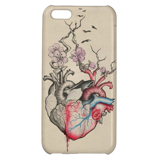Coque iPhone L'art d'amour a fusionné les coeurs anatomiques (Dos)