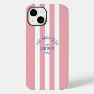 Coque Pour iPhone 14 Le blason du club Bach Stripe rose EVJF