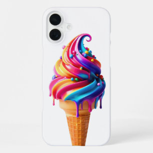 Coque iPhone 16 Plus Le cône de glace classique vibrant de SlipperyJoe'
