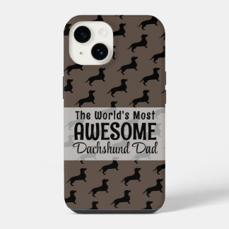 Coque Pour iPhone 14 Le monde le plus merveilleux Dachshund Papa Cadeau