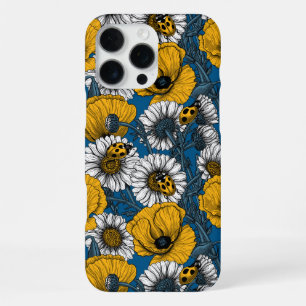 Coque iPhone 16 Pro Max Le pré en jaune et bleu