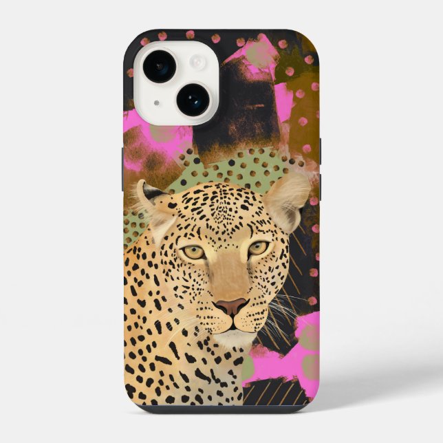 Coque iPhone Léopard hypnotique (Verso)