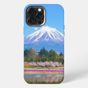 Etui iPhone 13 Pro Max Les arbres et fleurs du Mont Fuji