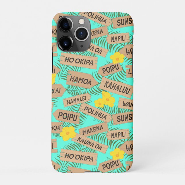 Coque iPhone Les plages de l'île d'Hawaii sur Blue (Dos)