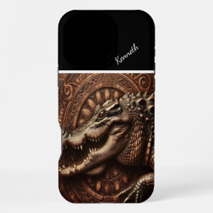 Coque iPhone 16 Pro Max L'étreinte ancienne de l'alligator
