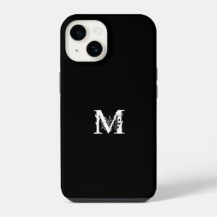 COQUE POUR iPhone 14 LETTRE MONOGRAM M MINIMALIST NOIR