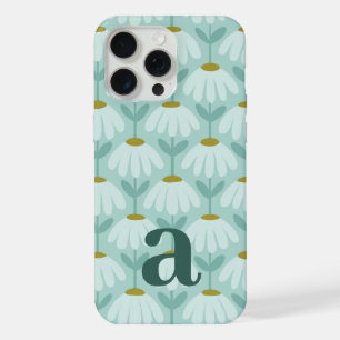 Lettre Monogramme Moyenne Bleu Canard Floral Vinta