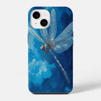 Coque Pour iPhone 14 🦋 Libellule Céleste