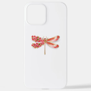 Coque iPhone 12 Pro Max libellule de fleurs avec sakura de bijoux