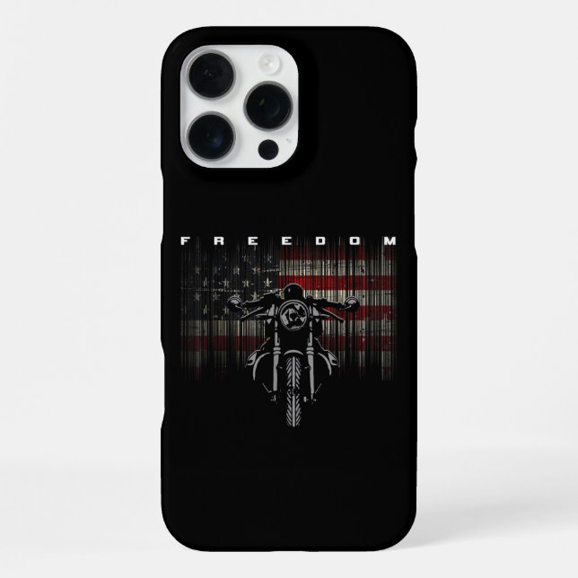 Coque iPhone Liberté de la moto drapeau américain (Verso)