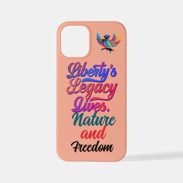 Coque iPhone Liberty's Legacy Lives - Elegant Bird Design - (Verso)