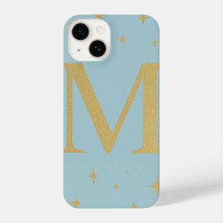 Coque Pour iPhone 14 Light Blue Phone Case with Big M Logo and Yellow S