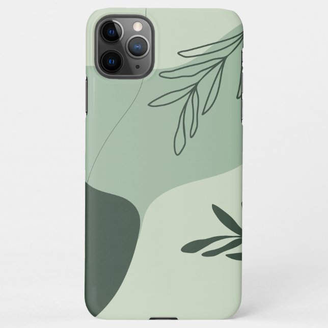 Coque iPhone Ligne d'art verte Sage (Dos)