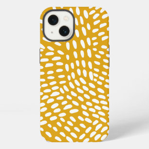 Etui iPhone 13 Lignes pointillées brûlé motif jaune