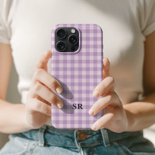 Lila Violet Gingham Monogramme Professeur Maman Pe
