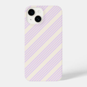 Coque Pour iPhone 14 Lilac violet et beige cinq bandes motif