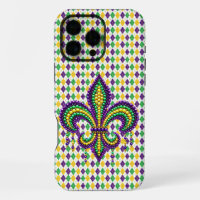 Lilas jaune vert Mardi Gras fleur de lis