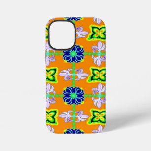 Coque iPhone 12 Mini Lily rétro et marguerites sur fond jaune