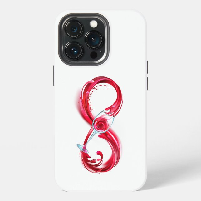 Coque iPhone L'infini avec du vin rouge (Dos)