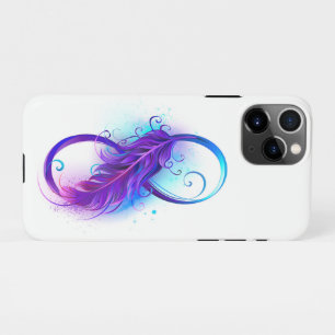 Coque iPhone 11Pro L'infini avec plume violette