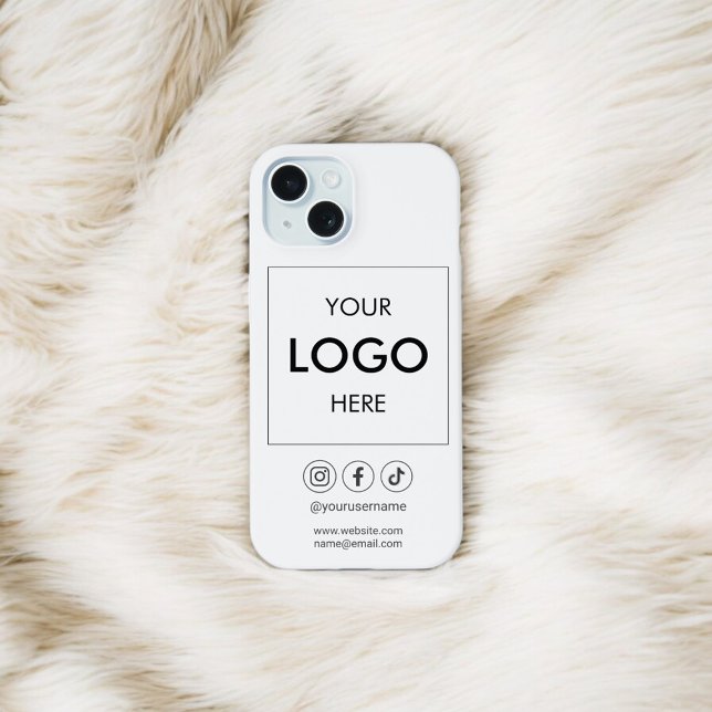 Coque iPhone Logo d'entreprise Médias sociaux Blanc (Créateur téléchargé)