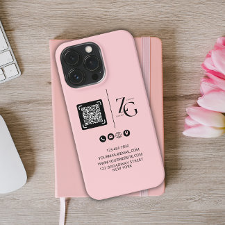 Etui iPhone 13 Pro Logo personnalisé | Arrière - plan rose commercial