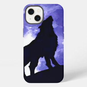 Etui iPhone 13 Loup Hurlant & Pleine Lune