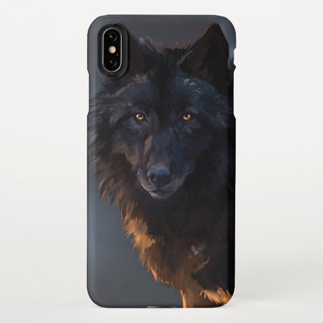 Coque iPhone Loup noir (Dos)