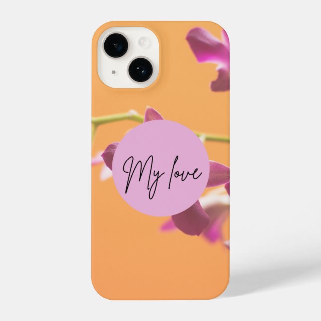Coque iPhone Love Golden Brown Mobile Cover – Elegant Minimal H (Verso)