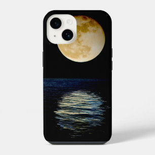 Coque Pour iPhone 14 Luna Réflexion Mer Superluna Nuit Super Eau.