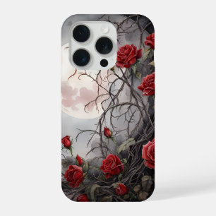 Lune gothique et rose rouge