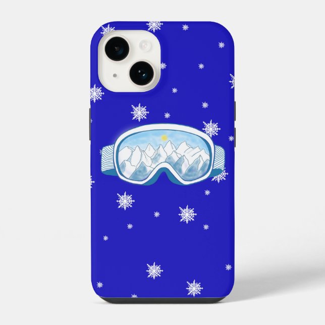 Coque iPhone Lunettes de ski Danse de flocons de neige   (Verso)