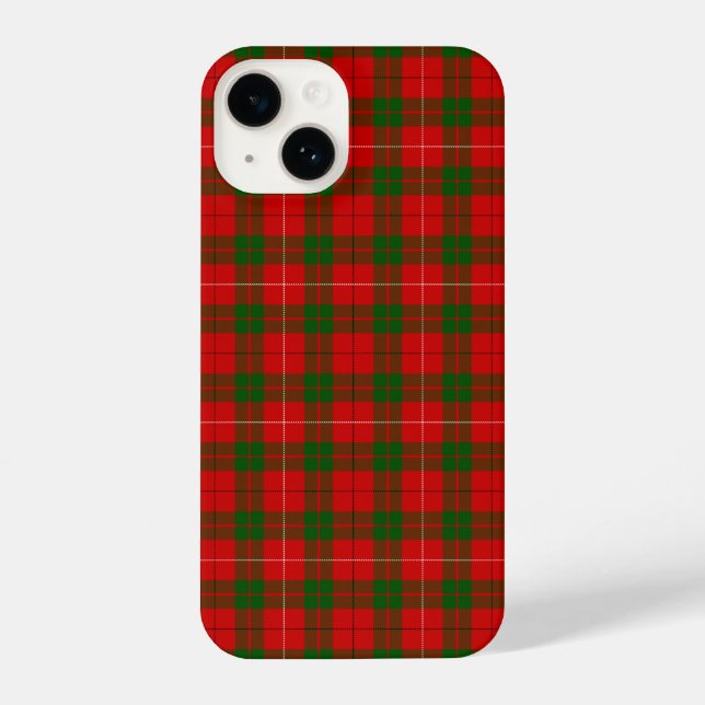 Coque iPhone MacKinnon tartan rouge vert plaid (Verso)