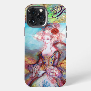 ETUI iPhone 13 PRO MAX MADAME POMPADOUR , MONOGRAMME DE MODE ÉLÉGANTE ET
