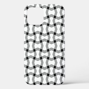 Coque iPhone 12 Magnifique fond ornemental abstrait, noir, g