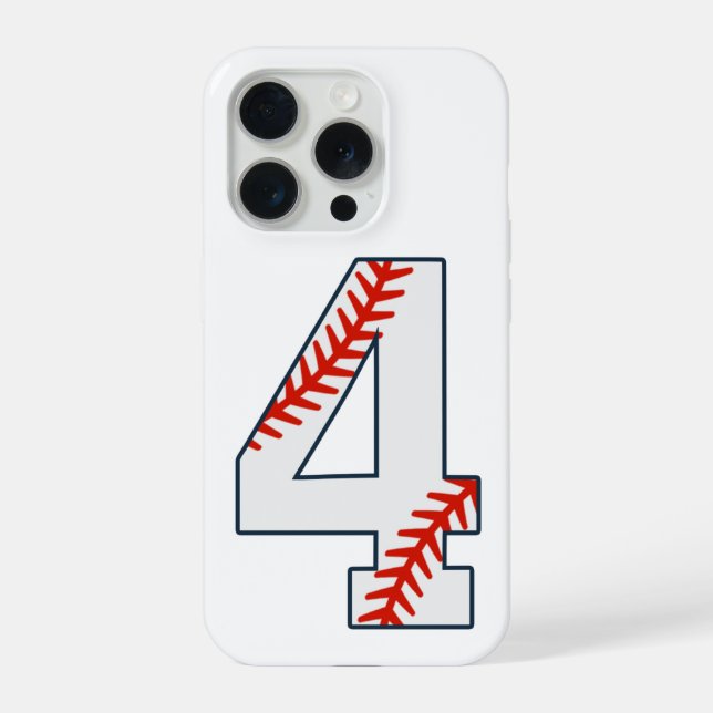 Coque iPhone Maillot de Baseball Numéro 4 (Verso)
