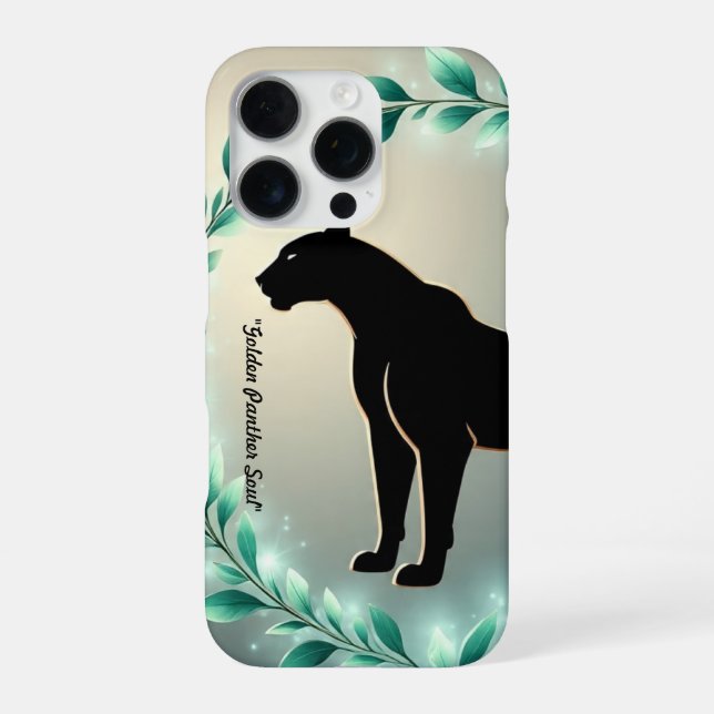 Coque iPhone "Majesté de la Panthère dorée" (Verso)