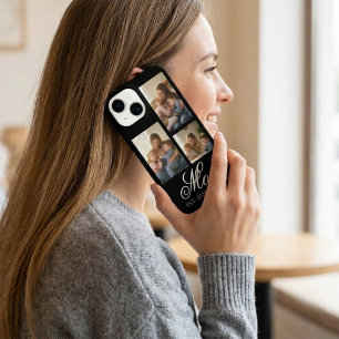 Coque Pour iPhone 14 Maman a établi un script élégant noir 3 Photo