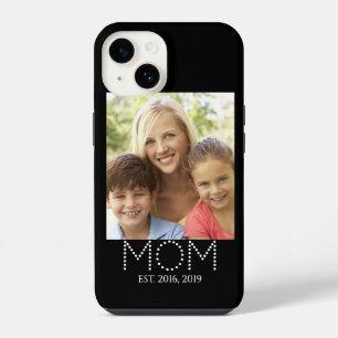 Coque Pour iPhone 14 Maman a fondé Photo noir