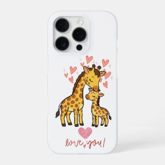 Coque iPhone 16 Pro Maman girafe mignonne et bébé Lo