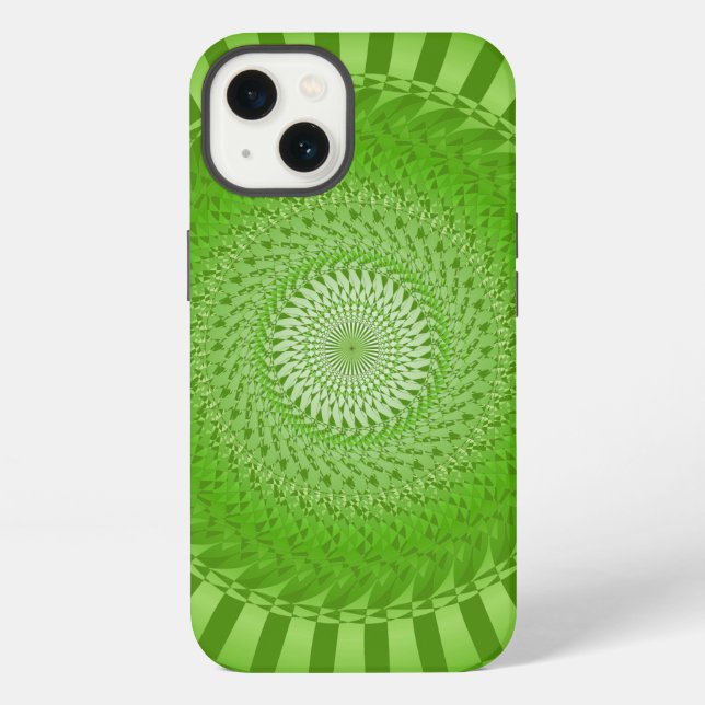Coque iPhone Mandala vert Soleil (Verso)