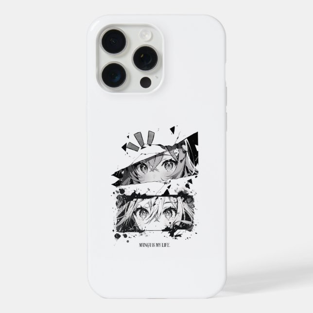 Coque iPhone Manga Is My Life Anime Eyes Glitch Art (Verso)