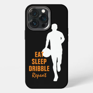 Etui iPhone 13 Pro Manger Dormir Dribbler Répéter silhouette de baske