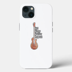 Etui iPhone 13 Manger dormir guitare répéter. citation motivation