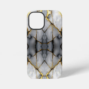 Coque iPhone 12 Mini Marbre blanc et or fissuré moderne
