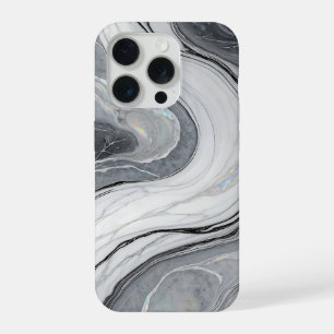 Marbre Blanc Gris Tourbillon Holographique Luxe