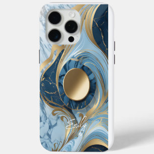 Marbre Bleu Or Élégant Moderne